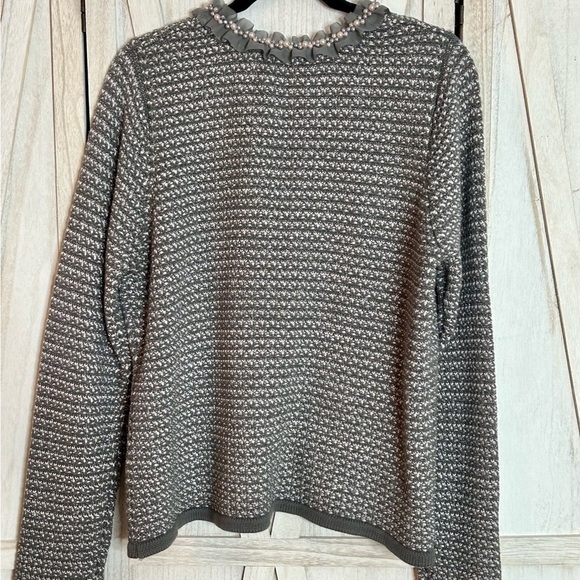 Motto Cardigan sweater with pearl detail - Picture 5 of 6